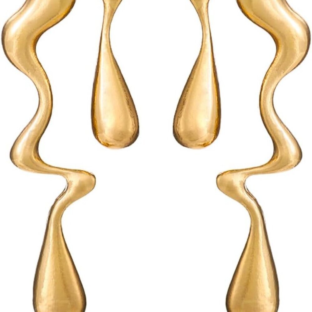 Large Gold Teardrop Earrings Irregular Geometric Stud Earrings For Women